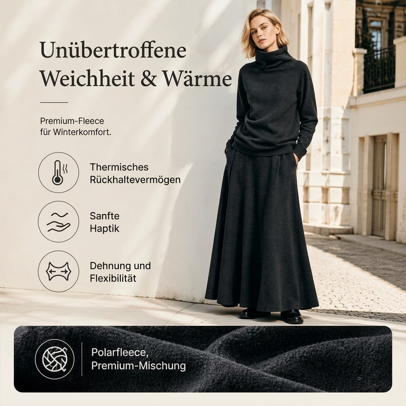 📢🎉50%Rabatt!!!🛍️✨Damen-Set aus Rollkragenoberteil und Maxirock