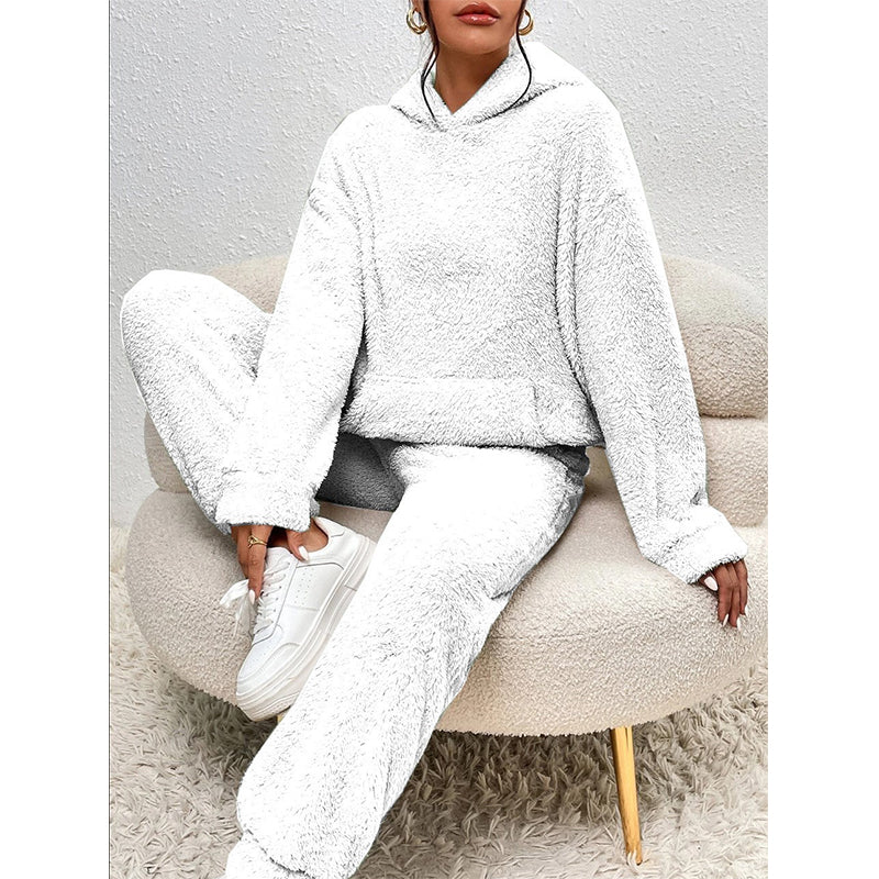 📢🎉50%Rabatt!!!🛍️✨Plüsch-Kapuzenpullover und Hose Lounge-Set für Damen