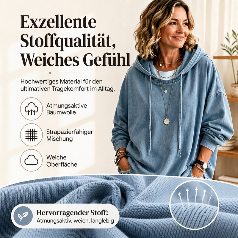 📢🎉50%Rabatt!!!🛍️✨Legeres Denim-Hoodie für Damen