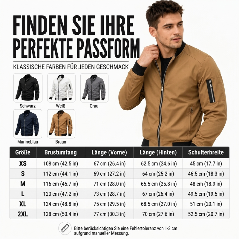 📢🎉50%Rabatt!!!🛍️✨Outdoor-Bomberjacke für Herren, lässiges Design