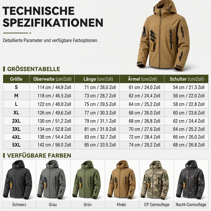 📢🎉50%Rabatt!!!🛍️✨Winddichte taktische Outdoor-Kapuzenjacke für Herren