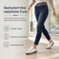 Damen-Jeans mit hoher Leibhöhe, Schlupfbund, Slim Fit, Dunkelwaschung und breitem elastischem Bund