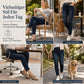 Damen-Jeans mit hoher Leibhöhe, Schlupfbund, Slim Fit, Dunkelwaschung und breitem elastischem Bund