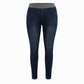 Damen-Jeans mit hoher Leibhöhe, Schlupfbund, Slim Fit, Dunkelwaschung und breitem elastischem Bund