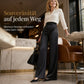 Elegante hoch taillierte Satin-Weithosen mit asymmetrischer Taille