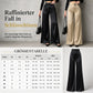 Elegante hoch taillierte Satin-Weithosen mit asymmetrischer Taille