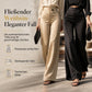 Elegante hoch taillierte Satin-Weithosen mit asymmetrischer Taille