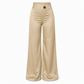 Elegante hoch taillierte Satin-Weithosen mit asymmetrischer Taille