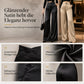 Elegante hoch taillierte Satin-Weithosen mit asymmetrischer Taille
