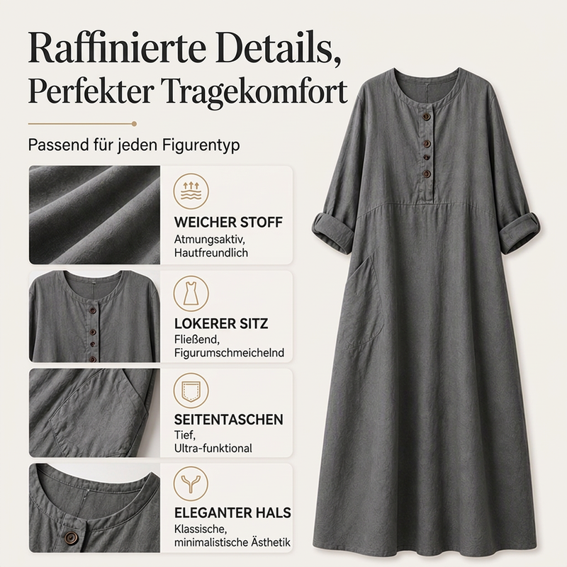 📢📢50%Rabatt!!!🎉✨Legeres Maxikleid für Damen mit Taschen
