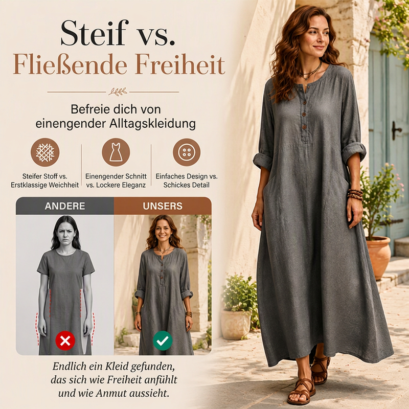 📢📢50%Rabatt!!!🎉✨Legeres Maxikleid für Damen mit Taschen
