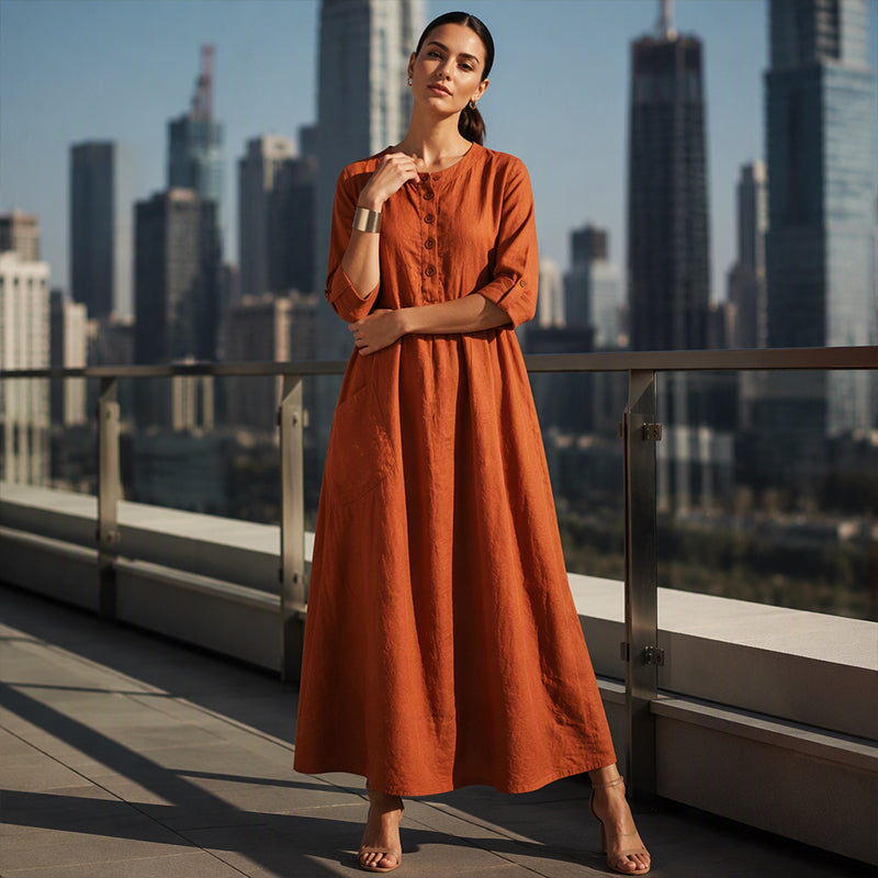 📢📢50%Rabatt!!!🎉✨Legeres Maxikleid für Damen mit Taschen