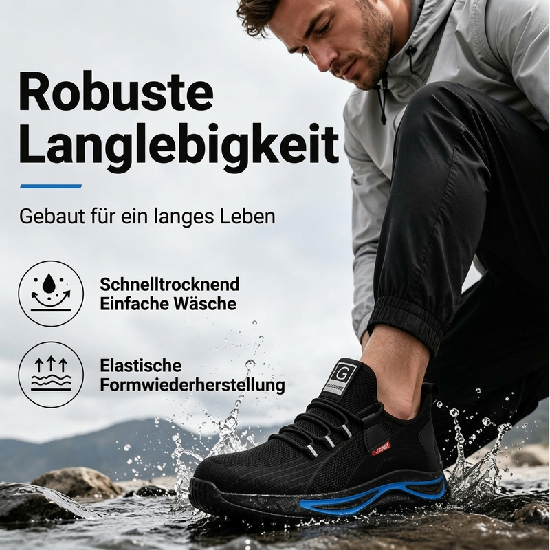 🔥Beliebtes Produkt ！✨Sicherheitsschuhe mit Stahlkappe für Herren, atmungsaktive Arbeitssneaker