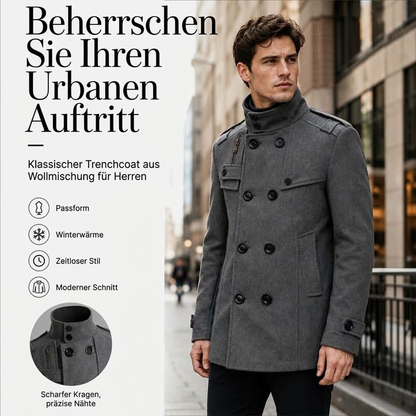 🙌 70% Wiederkaufquote – Qualität überzeugt! Zweireihiger Trenchcoat für Herren, Slim Fit