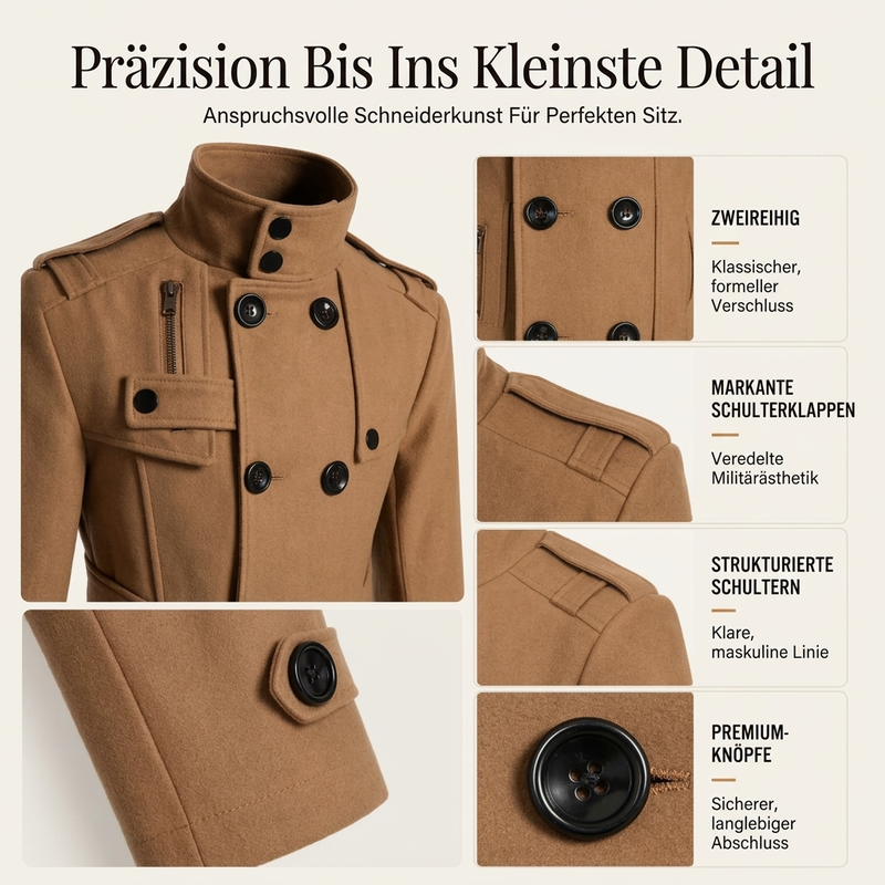 🙌 70% Wiederkaufquote – Qualität überzeugt! Zweireihiger Trenchcoat für Herren, Slim Fit