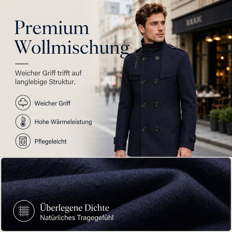 🙌 70% Wiederkaufquote – Qualität überzeugt! Zweireihiger Trenchcoat für Herren, Slim Fit