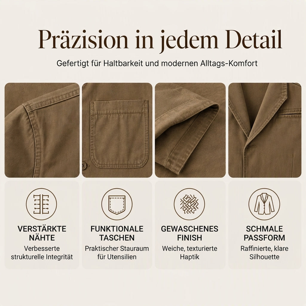 🔥Beliebtes Produkt ！✨Herren-Slim-Fit-Jacke mit Kerbkragen