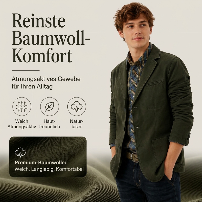 🔥Beliebtes Produkt ！✨Herren-Slim-Fit-Jacke mit Kerbkragen