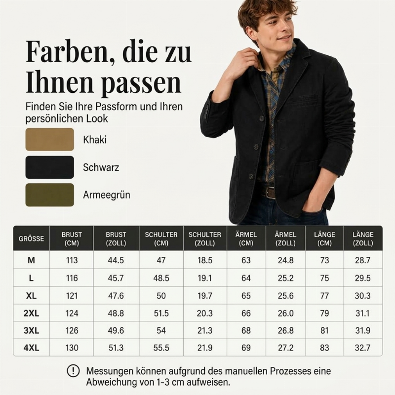🔥Beliebtes Produkt ！✨Herren-Slim-Fit-Jacke mit Kerbkragen