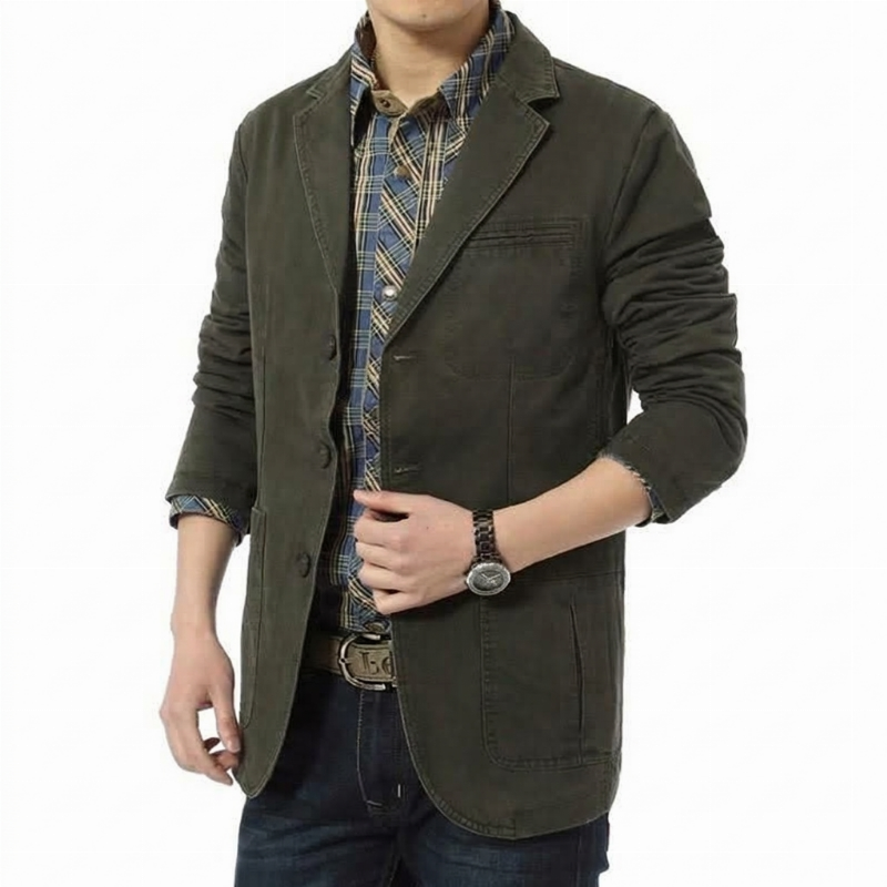 🔥Beliebtes Produkt ！✨Herren-Slim-Fit-Jacke mit Kerbkragen