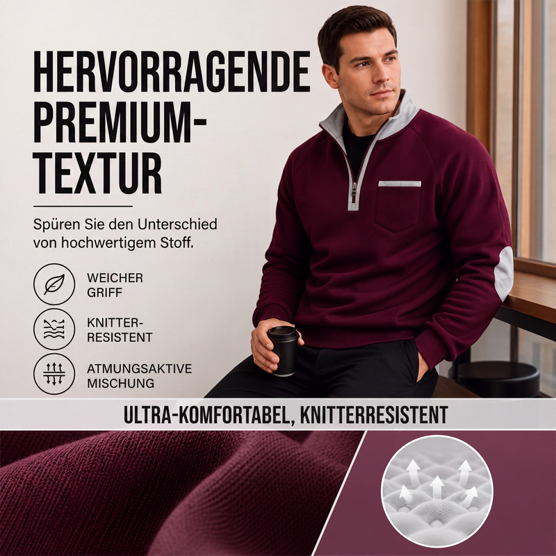 🔥Beliebtes Produkt ！✨Warmes Herren-Casual-Sweatshirt mit Viertelreißverschluss