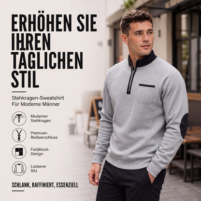 🔥Beliebtes Produkt ！✨Warmes Herren-Casual-Sweatshirt mit Viertelreißverschluss