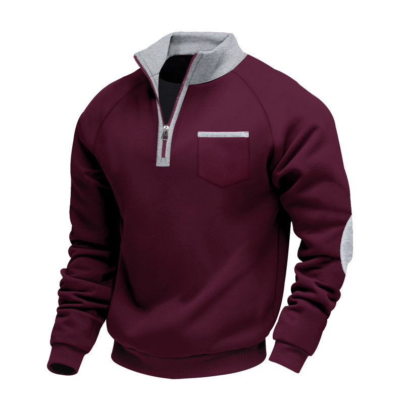 🔥Beliebtes Produkt ！✨Warmes Herren-Casual-Sweatshirt mit Viertelreißverschluss