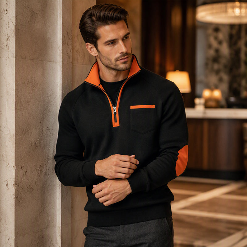 🔥Beliebtes Produkt ！✨Warmes Herren-Casual-Sweatshirt mit Viertelreißverschluss