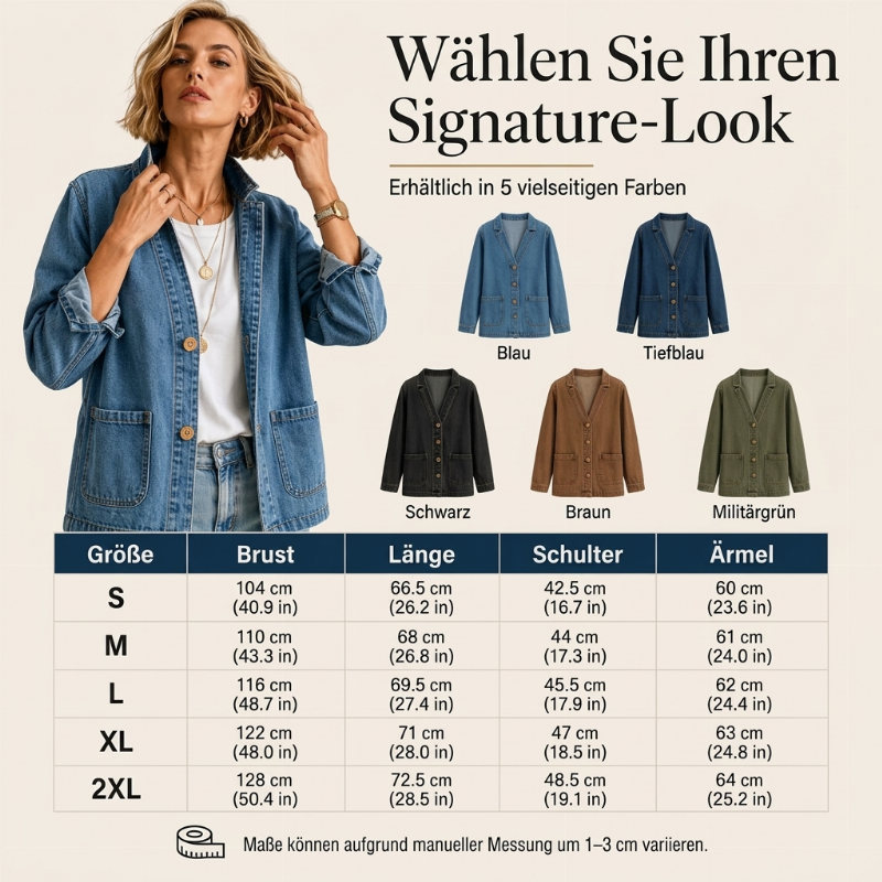 🚀 Neu eingetroffen – 50% Probierpreis! Legere Jeans-Strickjacke mit V-Ausschnitt für Damen