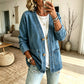 🚀 Neu eingetroffen – 50% Probierpreis! Legere Jeans-Strickjacke mit V-Ausschnitt für Damen