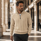 Herren-Casual-Sweatshirt mit Jacquard-Muster und halbem Reißverschluss