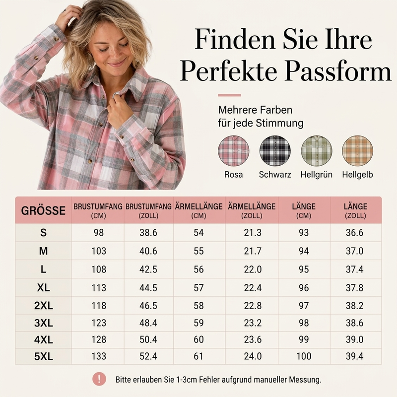 📢🎉50%Rabatt!!!🛍️✨Kariertes mittellanges Hemdjacke für Damen
