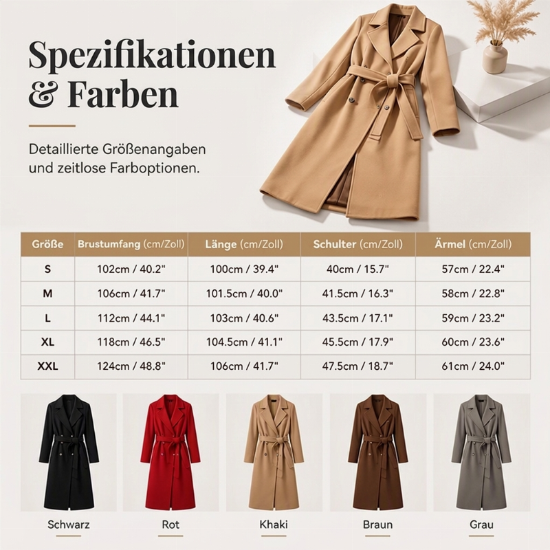 📢🎉50%Rabatt!!!🛍️✨jetzt halber Preis! Elegant Trenchcoat mit Gürtel