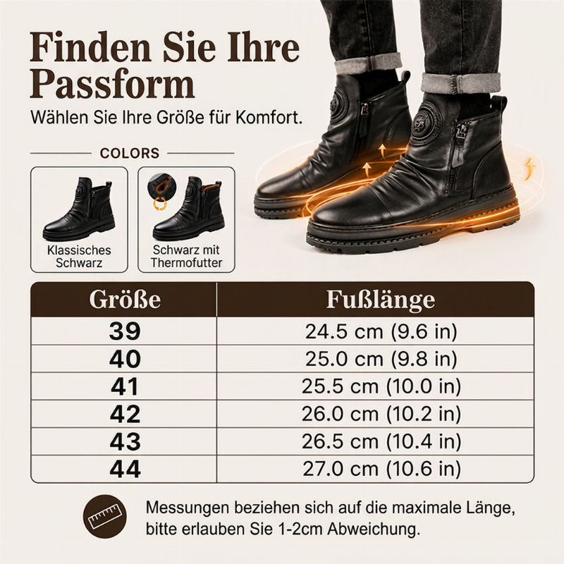 🔥Beliebtes Produkt ！✨Herren rutschfeste Stiefel mit warmem Futter【Versandkostenfrei】