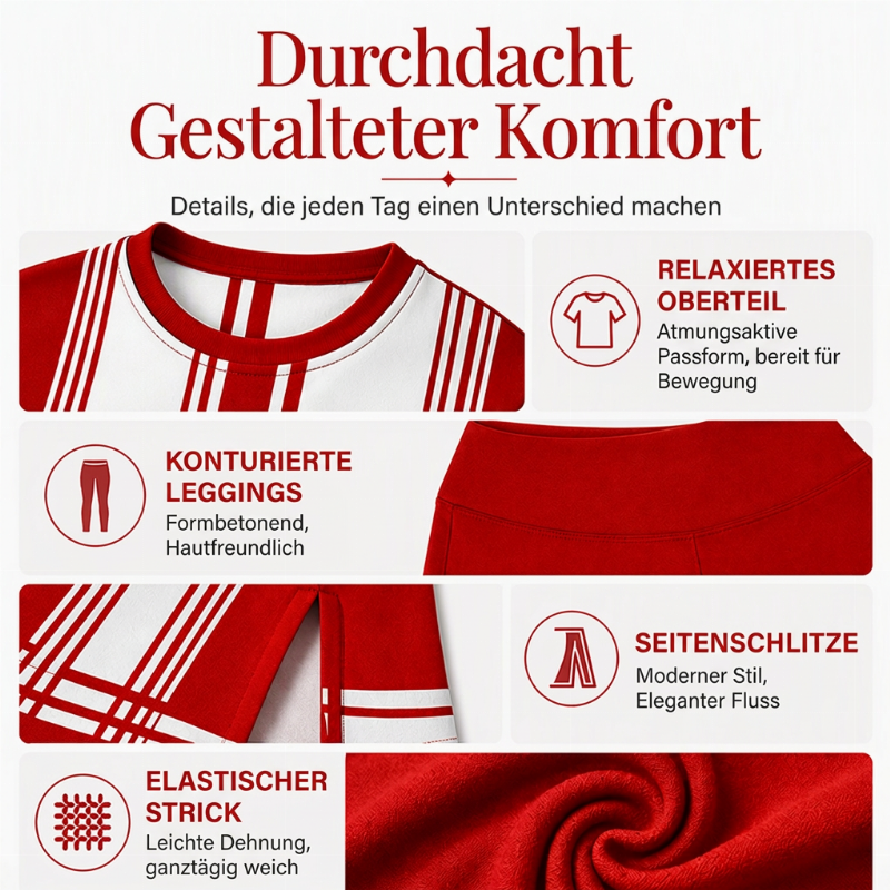 ⌛ Nur solange Vorrat reicht – danach regulärer Preis! Bedrucktes Damen-Langarmshirt mit Leggings, Set