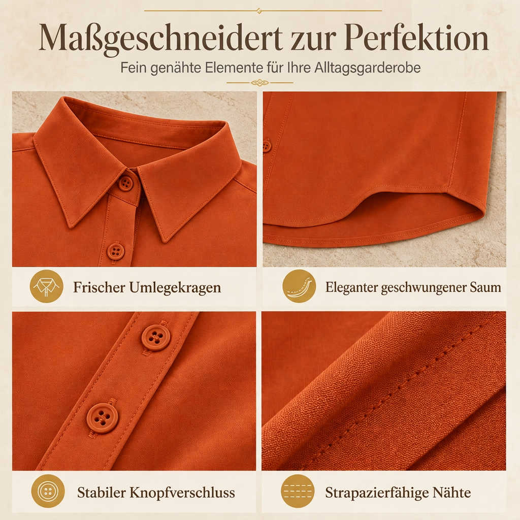 ⌛ Nur solange Vorrat reicht – danach regulärer Preis! Damen Elegante Freizeitbluse mit Langarm und Knopfleiste