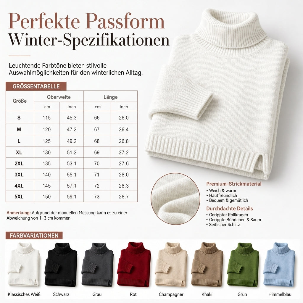 🧶 Damen Grobstrick-Pullover mit Rollkragen – Weich, locker & immer passend – Jetzt 50% Rabatt!