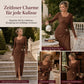 Damen Herbst Winter Einfarbiges Stricktextur Langes Kleid mit Unregelmäßigem Ausschnitt