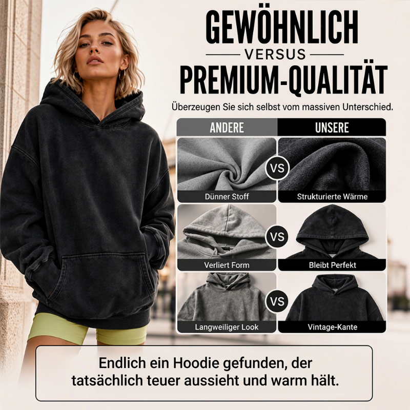 🔥Beliebtes Produkt ！✨Unisex Casual Oversized Hoodie mit Acid-Wash-Effekt