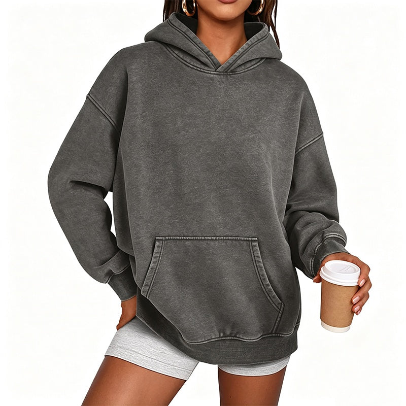 🔥Beliebtes Produkt ！✨Unisex Casual Oversized Hoodie mit Acid-Wash-Effekt