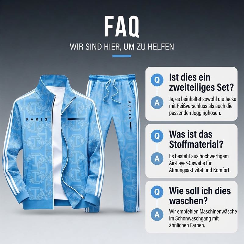 🔥Beliebtes Produkt ！✨Herren-Set mit geometrischem Muster, Jacke mit durchgehendem Reißverschluss und Hose
