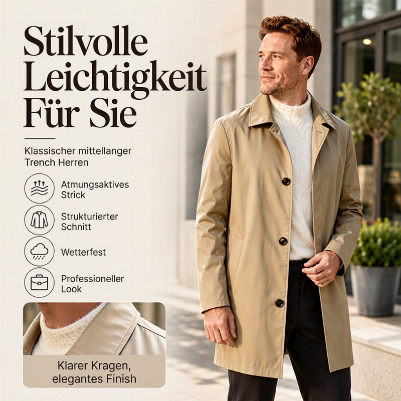 📦 Täglich 500+ Pakete versendet – der Wahnsinn! Einfarbiges, einreihiges Mantel in mittlerer Länge für Herren