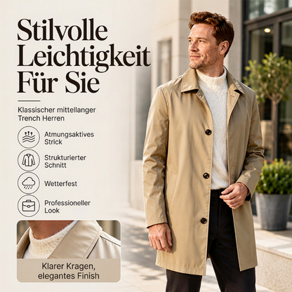 📦 Täglich 500+ Pakete versendet – der Wahnsinn! Einfarbiges, einreihiges Mantel in mittlerer Länge für Herren