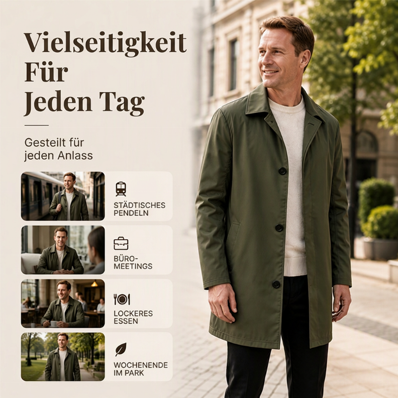 📦 Täglich 500+ Pakete versendet – der Wahnsinn! Einfarbiges, einreihiges Mantel in mittlerer Länge für Herren