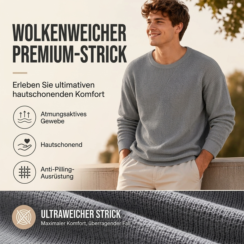 🔥Beliebtes Produkt ！✨Lässiges Rundstrickoberteil für Herren