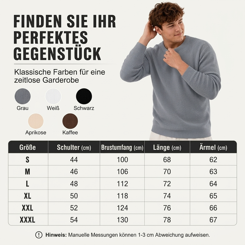 🔥Beliebtes Produkt ！✨Lässiges Rundstrickoberteil für Herren