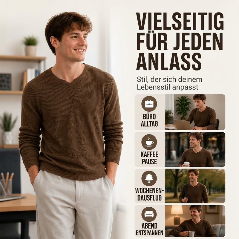 🔥Beliebtes Produkt ！✨Lässiges Rundstrickoberteil für Herren