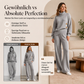 Damen-Strickset mit Rollkragenpullover und Wide-Leg-Hose