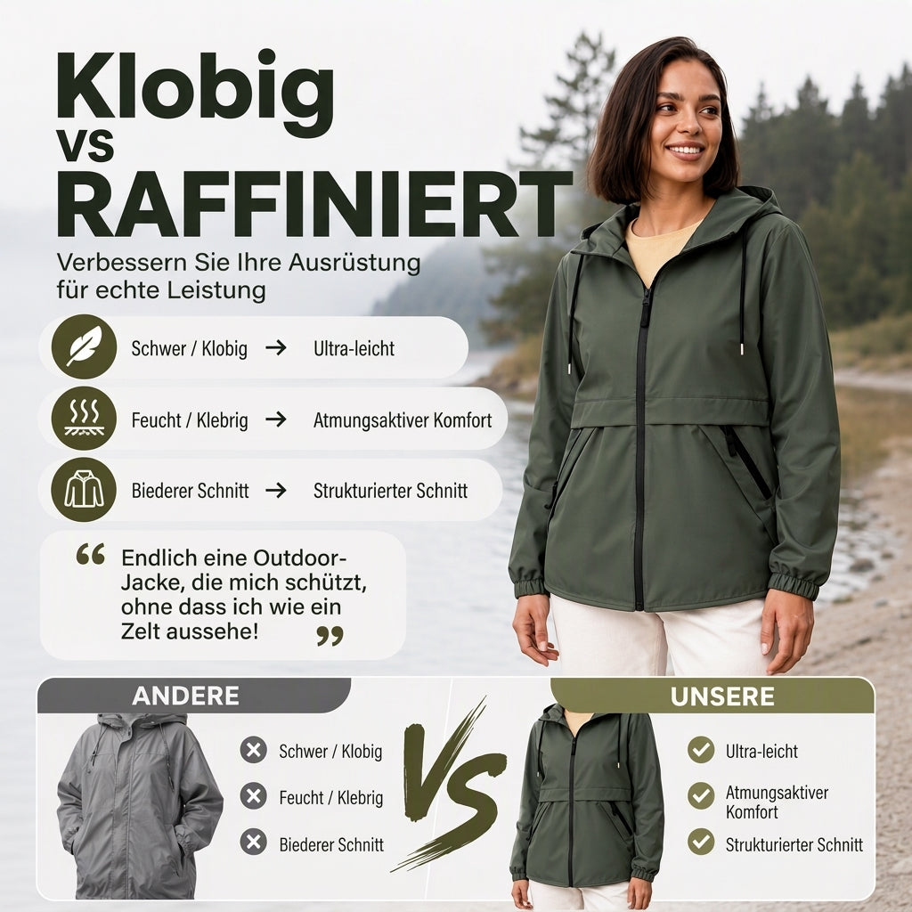 Damen Outdoor Winddichte Kapuzenjacke