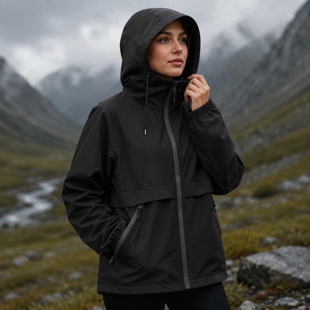 Damen Outdoor Winddichte Kapuzenjacke